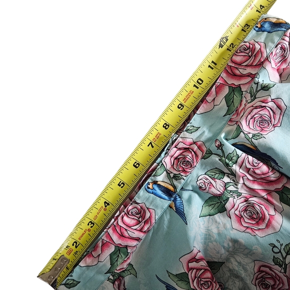 Hell Bunny Vixen Retro A-Line Bird Floral Lacey Skirt 50's - Picture 7 of 7